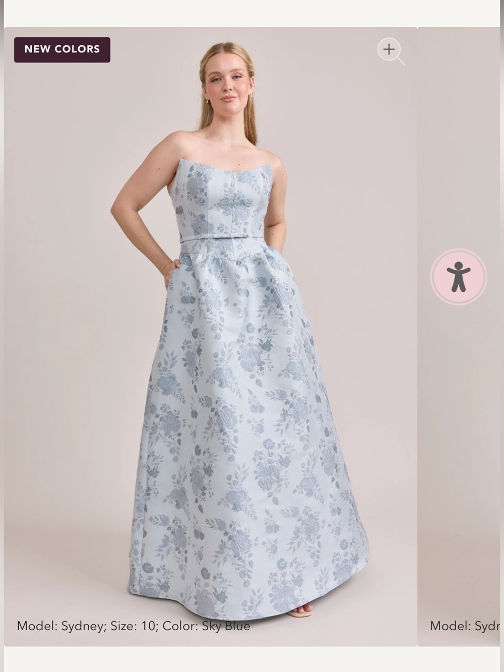 Revelry Sutton Jacquard Dress in Sky Blue